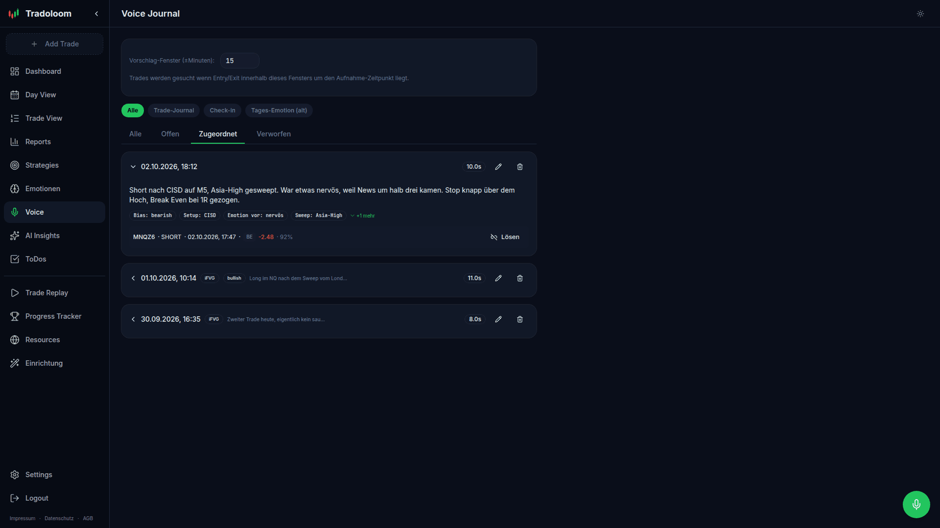 Voice Trading Journal